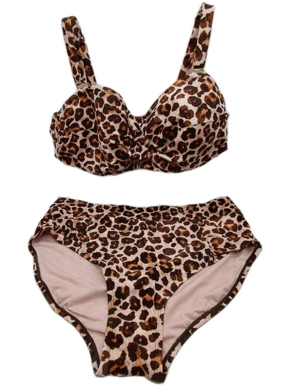 KONA SOL Womens Bikini 2 piece Swimsuit Size 20W / 22W Leopard Animal Print